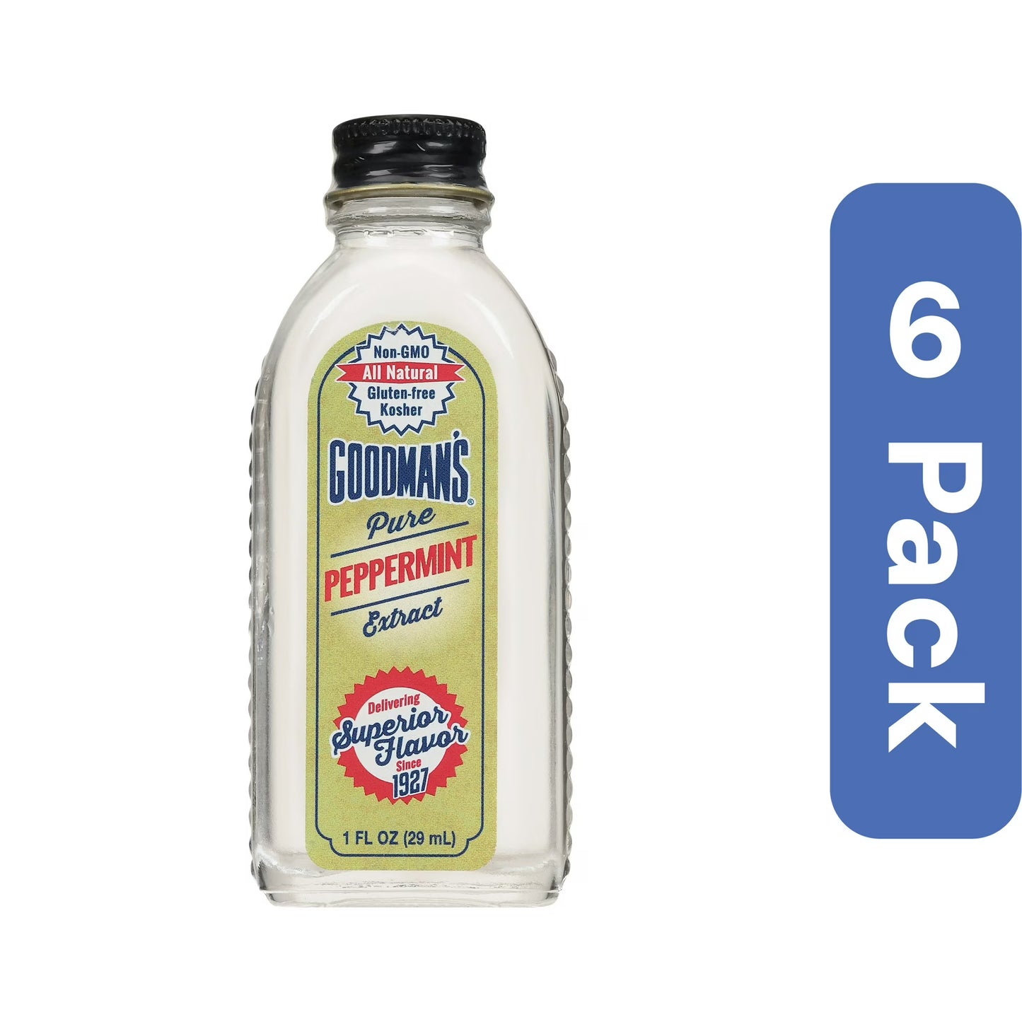 Goodman's Extract Peppermint Pure 1 fl oz (Pack of 6)