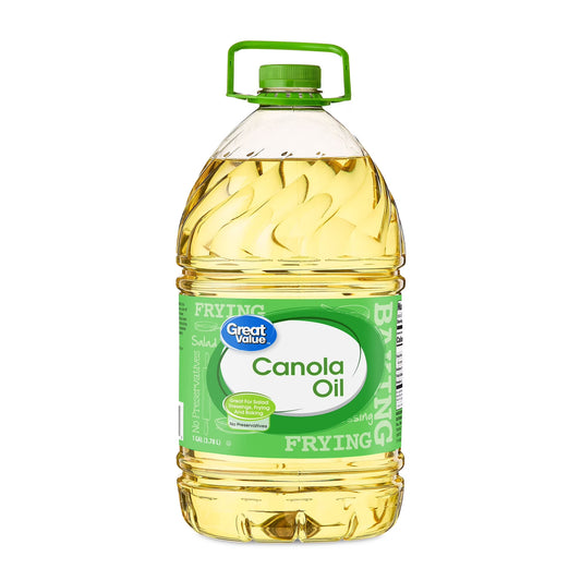 (3 pack) Great Value Canola Oil, Heart Healthy, High Smoke Point, 1 Gallon Bottle