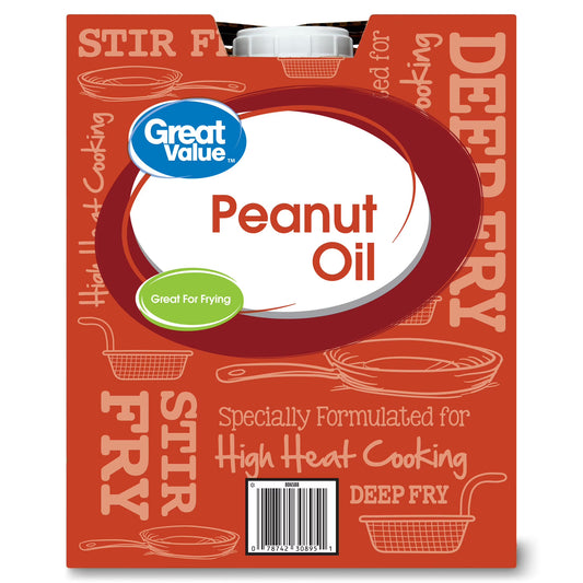 (3 pack) Great Value Peanut Oil, Heart Healthy and Versatile, 3 Gallon Bottle