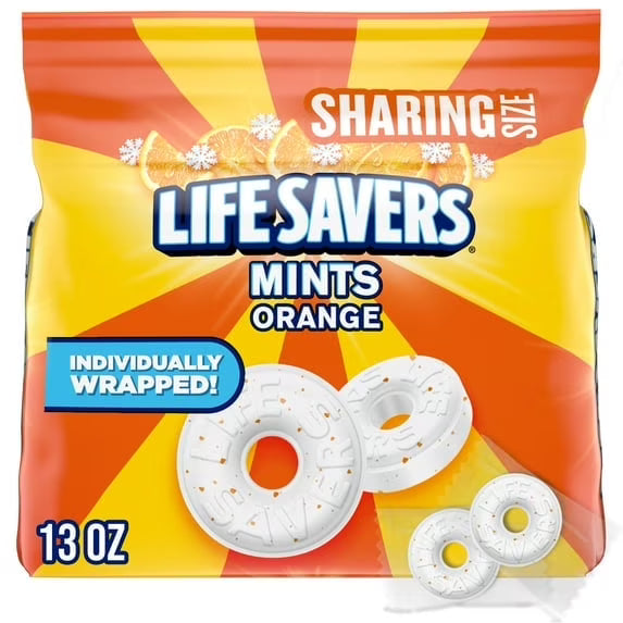 Life Savers Orange Breath Mint Hard Candy, Sharing Size - 13 oz Bag (2pack)