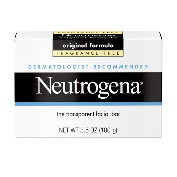 (2 pack) Neutrogena Original Gentle Facial Cleansing Bar, Fragrance-Free Daily Face Soap, 3.5 oz