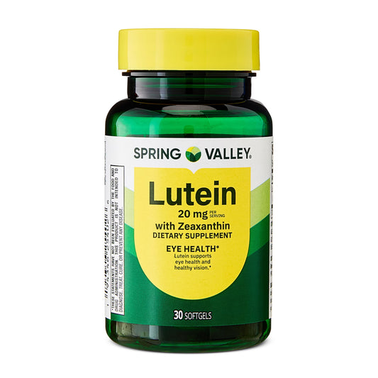 (3 pack) Spring Valley Lutein and Zeaxanthin Eye Health Softgels, 20mg, 30 Count