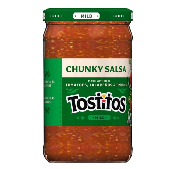 (3 pack) Tostitos Mild Chunky Salsa, No Artificial Colors, No Artificial Flavors, 24 oz Jar