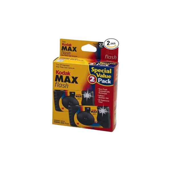 2 Kodak MAX 35mm Single Use Cameras with Flash