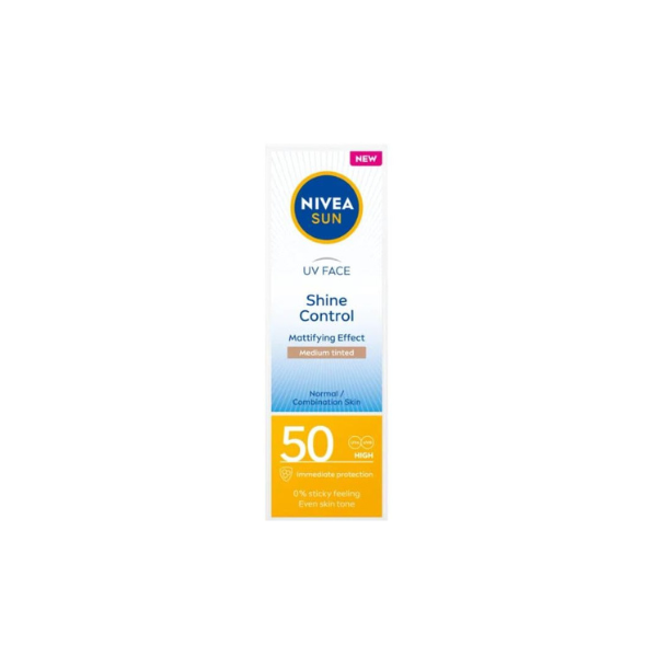 NIVEA SUN Matting Face Cream Lightweight Daily Face Cream, Smooth Finish Formula for Shine Control, Non-Greasy Texture, Compact Travel Size Tube, 50 ml (1.69 fl oz)