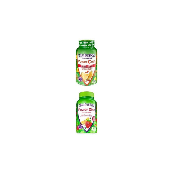 Bundle of Vitafusion Extra Strength Power C Gummy Vitamins, 92 Count + Vitafusion Power Zinc Gummy Vitamins, Strawberry Tangerine Flavored Immune Support (1), 90 Count