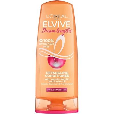 L'Oreal Paris Elvive Dream Lengths Restoring Shampoo and Detangler Conditioner Set with Castor Oil, 28 fl oz