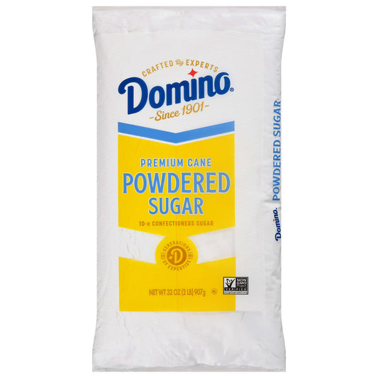 (6 pack) Domino Confectioners Sugar, Pure Cane 10-x Powdered, 2lb (907g), Plastic Bag