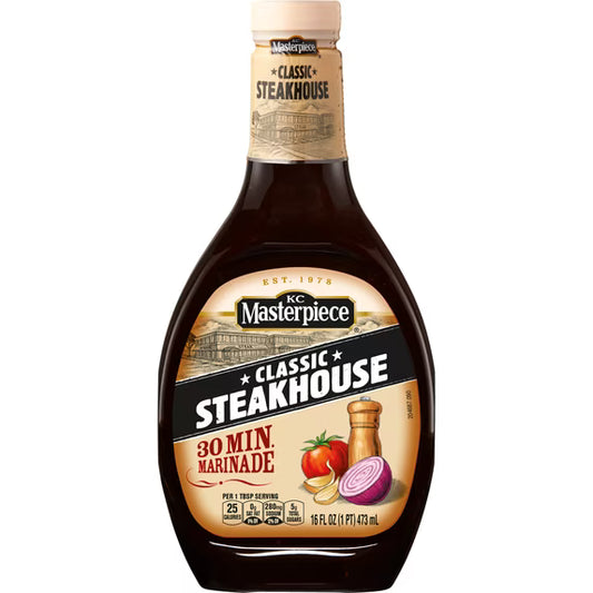 KC Masterpiece Classic Steakhouse Marinade, 16 fl oz Bottle