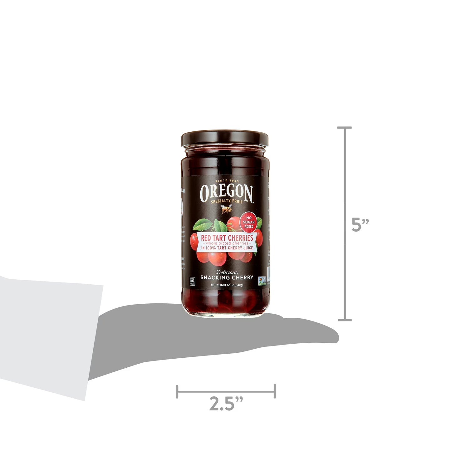 Oregon Fruit Co. Red Tart Cherries in 100% Tart Cherry Juice, 12 oz Jar