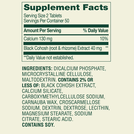 (3 pack) Spring Valley Black Cohosh Menopause Support Dietary Supplement Tablets, 40 mg, 100 Count