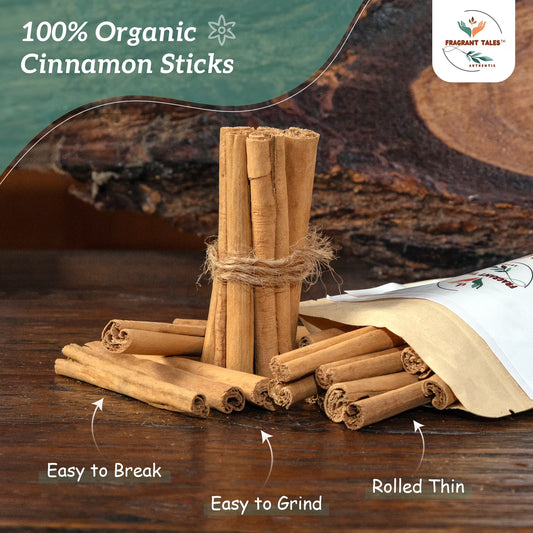 Premium Organic Ceylon Cinnamon Sticks - 2 oz (56g), Grade Alba, True Ceylon, USDA Certified, Non-GMO, Gluten-Free, Pure Sri Lankan Cinnamon for Cooking, Baking and Brewing.