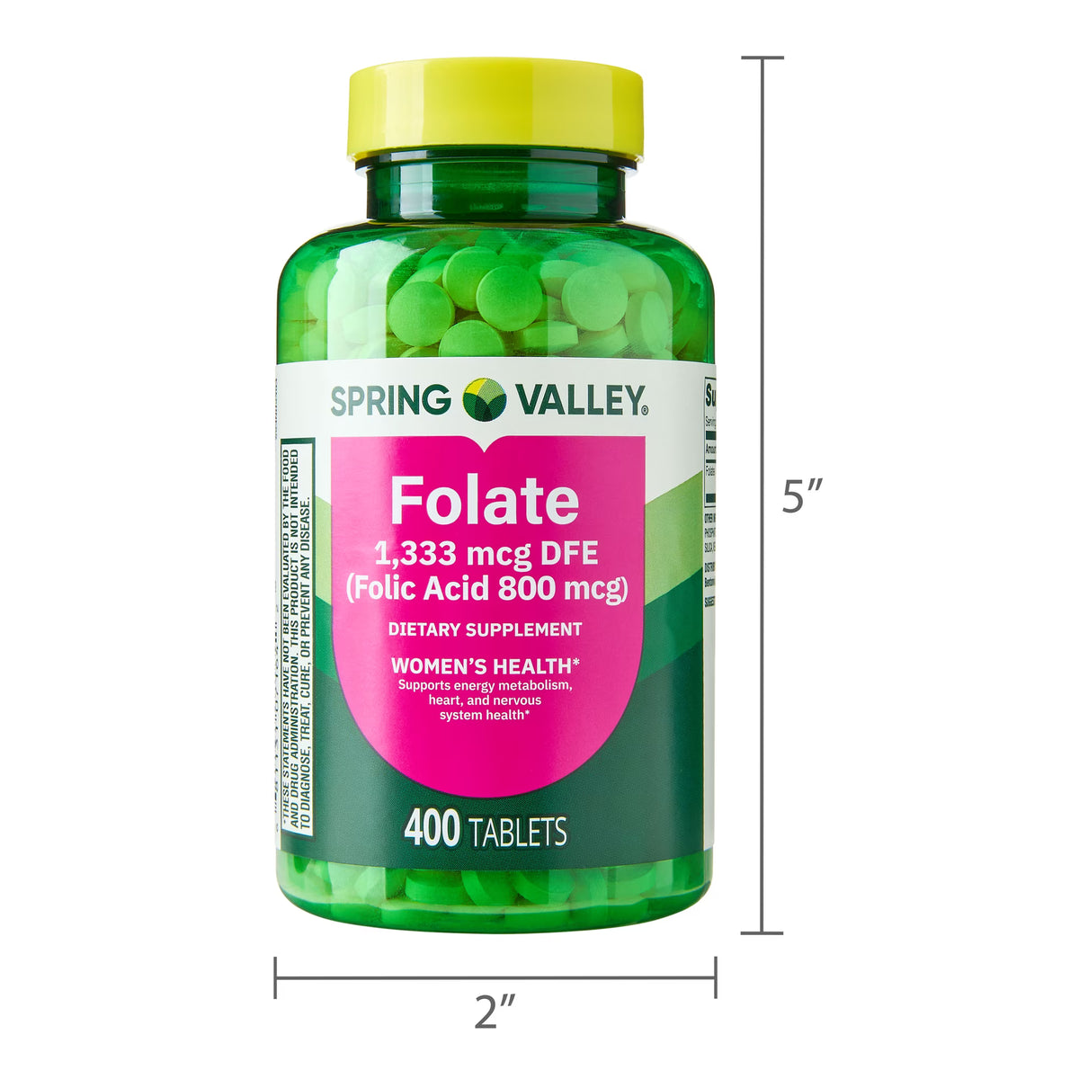 Spring Valley Folate Dietary Supplement, 1,333 mcg DFE, 400 Count