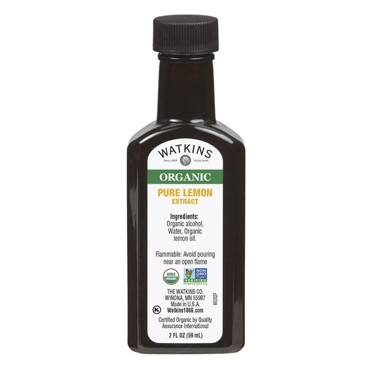 Watkins Organic Pure Lemon Extract, 2 oz (Shelf Stable/Ambient, Plastic Container)