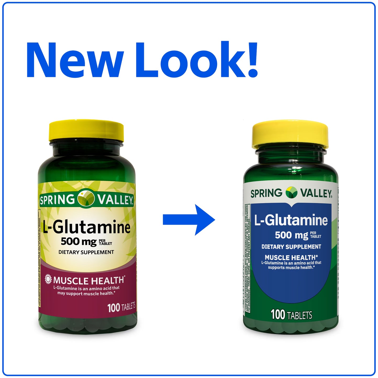 Spring Valley L-Glutamine Tablets Dietary Supplements, 500 mg, 100 Count
