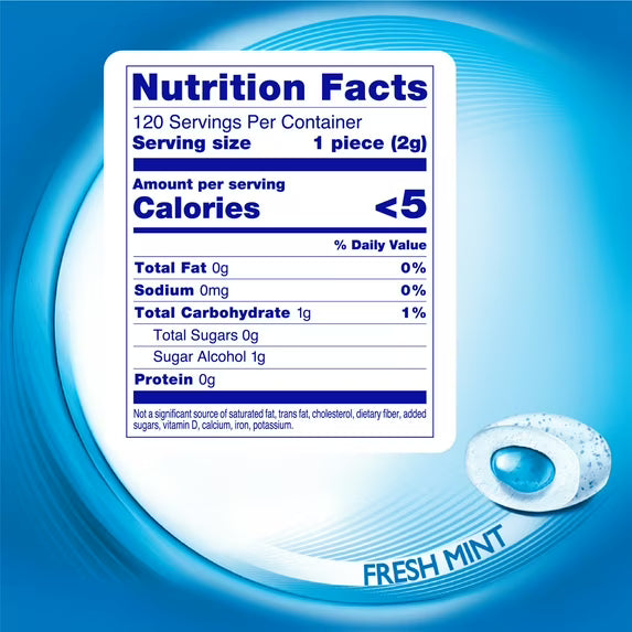 Mentos Pure Fresh Sugar-Free Fresh Mint Xylitol Chewing Gum, 120 Count Resealable Bag