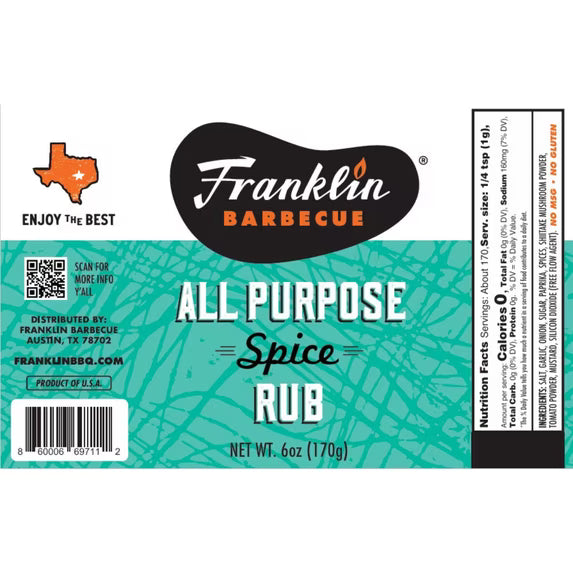 Franklin Barbecue All Purpose Seasoning, 6 oz