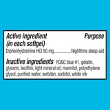 Equate Maximum Strength Nighttime Sleep-Aid Diphenhydramine HCl Sleep Support Softgels, 50 mg, 32 Count, Compare to Unisom SleepGels Active Ingredient