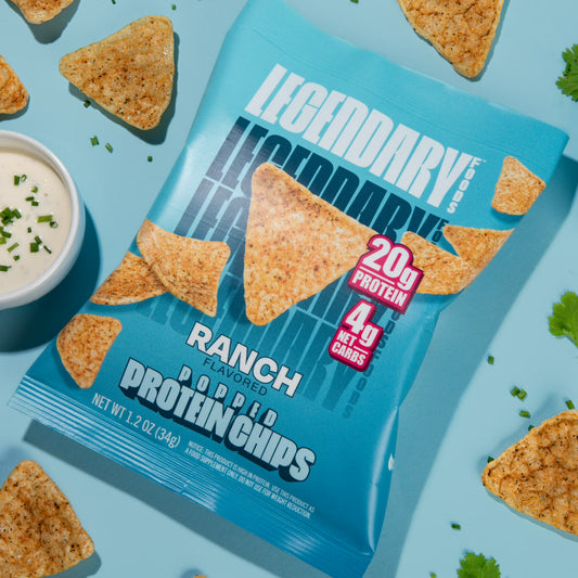 Legendary Popped Protein Chips, 20g Protein, Ranch, 34g per individual bag