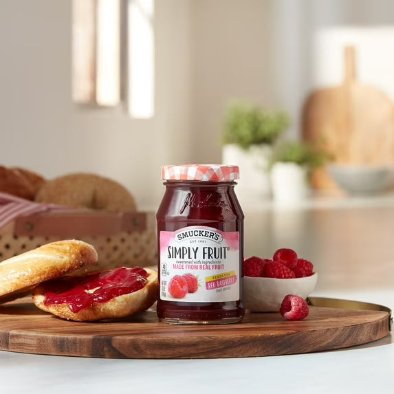 (4 pack) Smucker's Simply Fruit Seedless Red Raspberry Fruit Spread, 10 oz