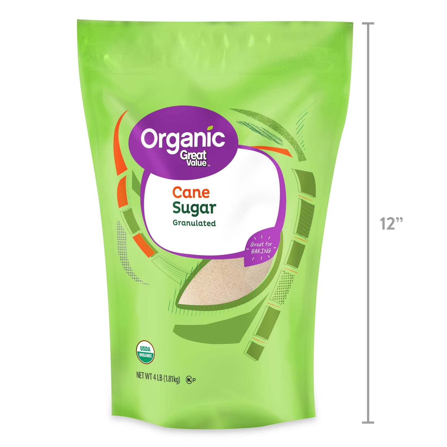 (3 pack) Great Value Organic Granulated Cane Sugar, 4 lbs