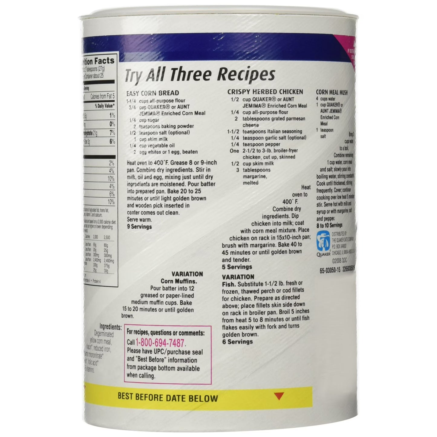 Quaker Yellow Corn Meal 24 Oz Pack Of 2
