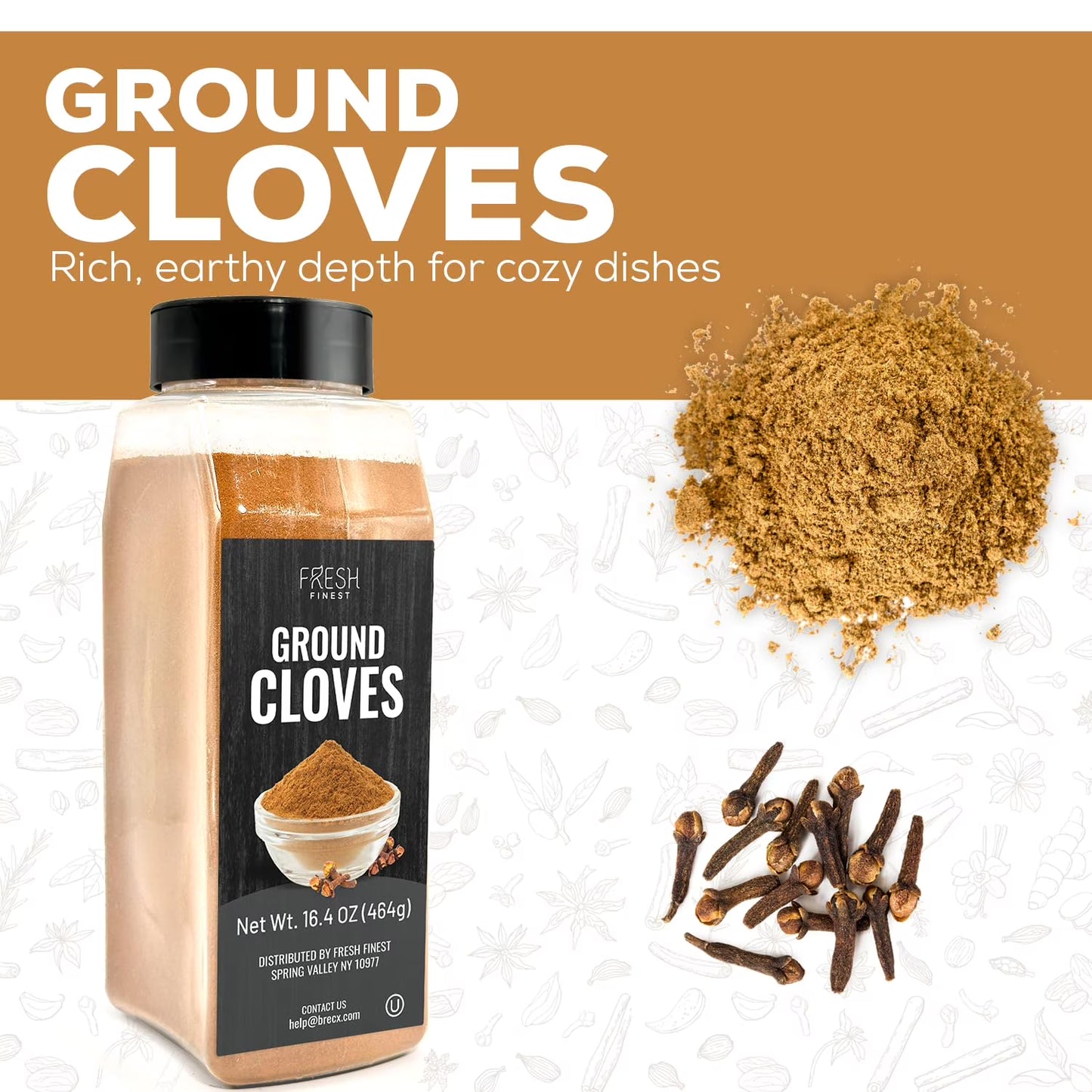 Ground Clove 16.4oz - Quality Ground Cloves - All-Natural, Non-GMO, Gluten-Free, Kosher - Perfect for Baking, Cooking, and Beverages