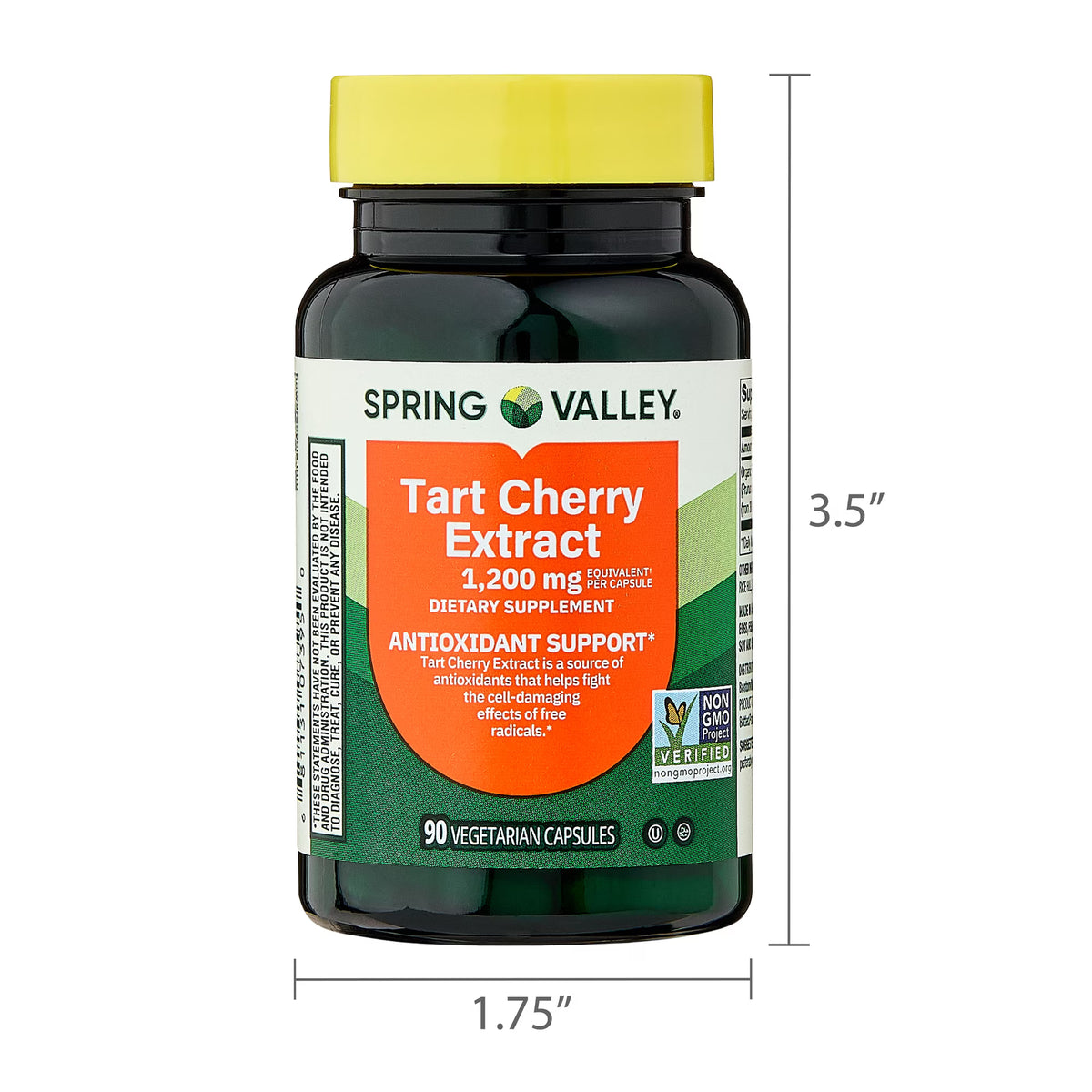 Spring Valley Tart Cherry Extract Dietary Supplement Vegetarian Capsules for Antioxidant Support , 1200 mg, 90 Count