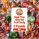 Sugar Free Assorted Fruit Flavor Hard Candy – 2 lb Bulk Bag (Approx 150 Count) - Cherry, Lime, Orange Individually Wrapped, Keto & Diabetic Friendly Low‑Calorie Sugar Free Hard Candy