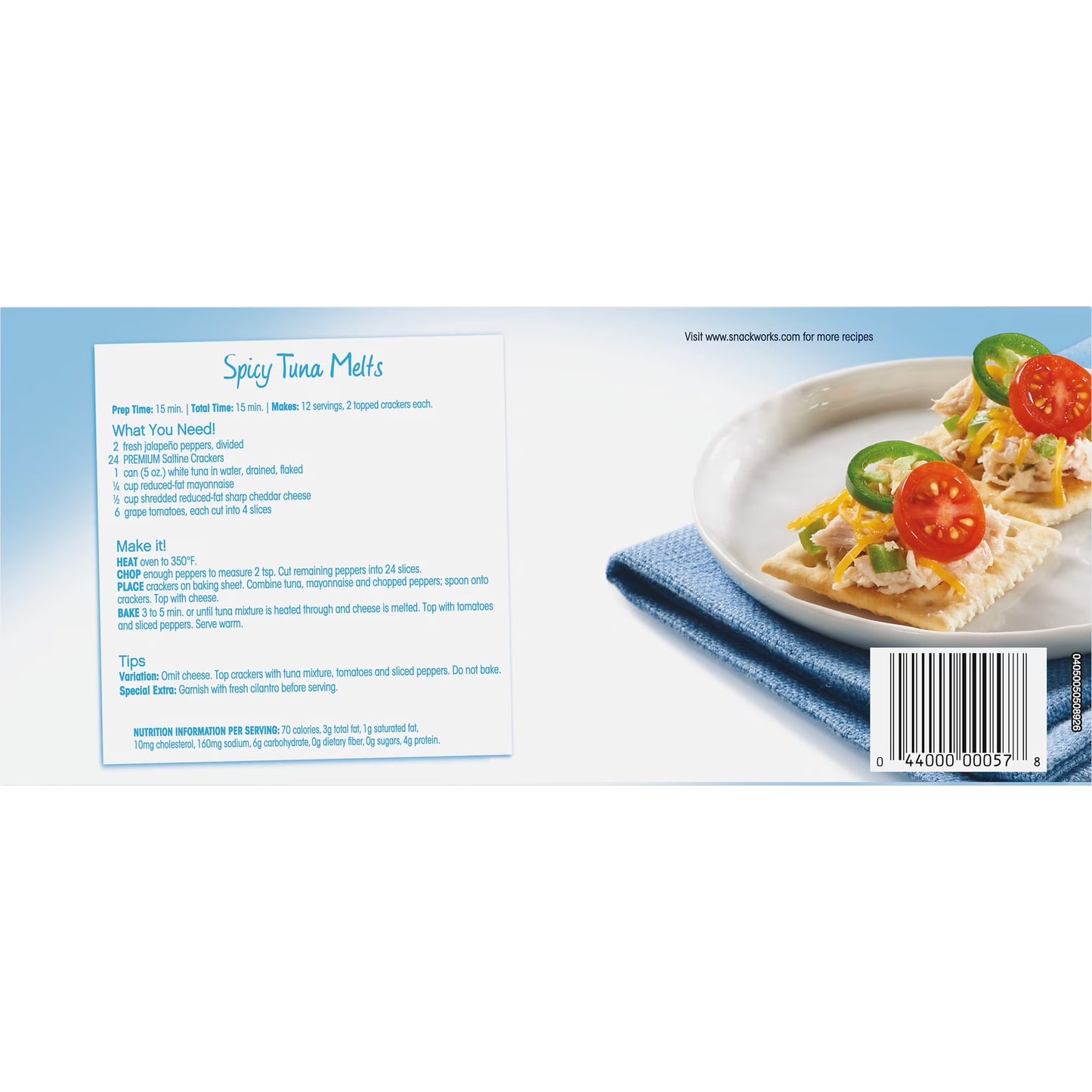 (3 pack) Premium Original Saltine Crackers, Lunch Snacks, 16 oz