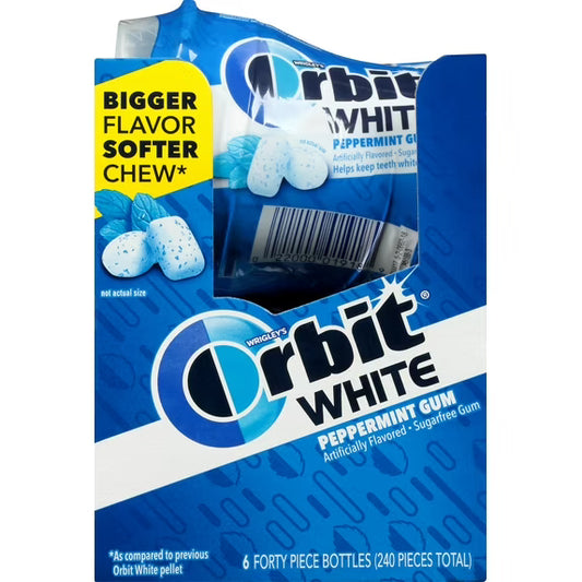 Orbit White Peppermint Soft Chew Gum, 40 Pieces, 6 Count
