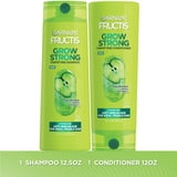 Garnier Fructis Grow Strong Shampoo & Conditioner For Stronger, Healthier, Shinier Hair, 1 kit