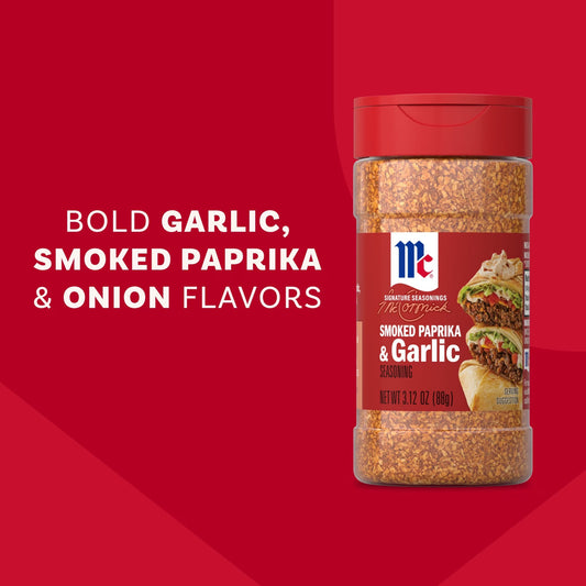 McCormick Smoked Paprika and Garlic Seasoning, 3.12 oz Bottle
