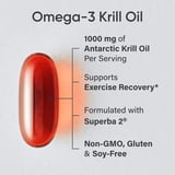 Sports Research Krill Oil Superba2, Omega-3, DHA Supplement, 1000mg, 75 ct