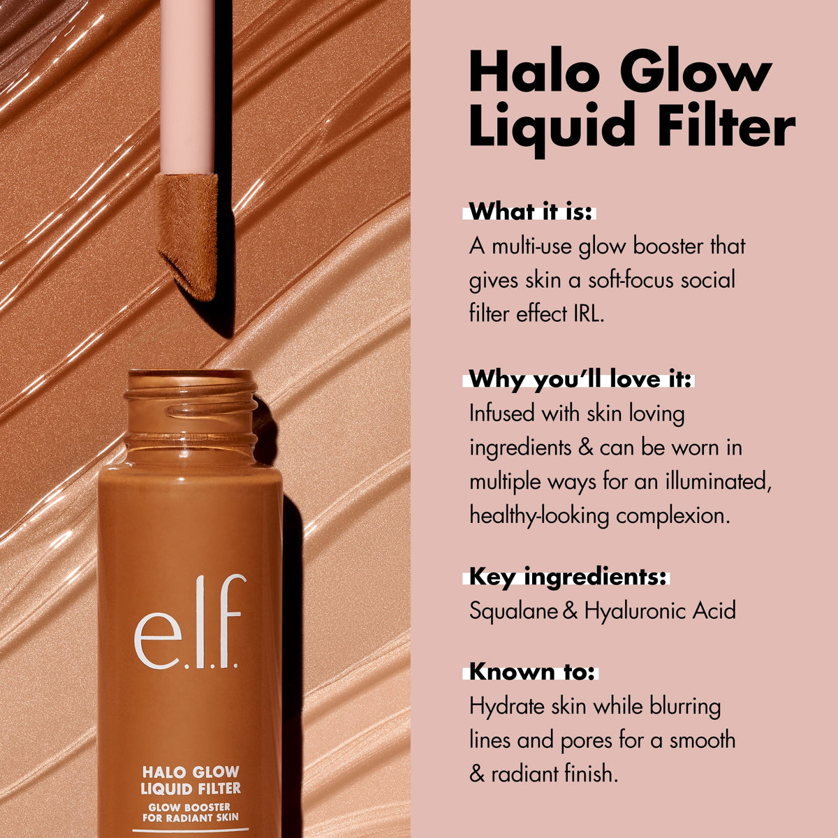 e.l.f. Halo Glow Liquid Filter, 3.5 Medium, 1.06 fl oz
