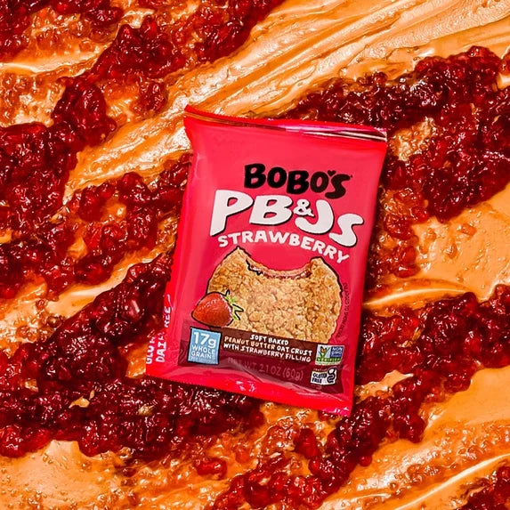 Bobo's PB&Js, Peanut Butter Oat Crust With Strawberry Filling, 5 Pack of 2.1oz oat snacks