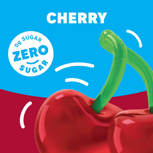 Jell-O Cherry Zero Sugar Low Calorie Gelatin Dessert Mix, Family Size, 0.6 oz Box