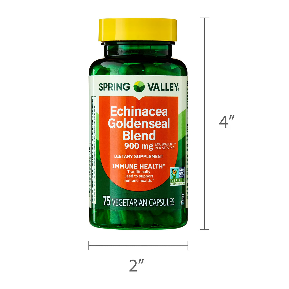 (3 pack) Spring Valley Echinacea Goldenseal Blend Dietary Supplement, 900 mg, 75 Vegetarian Capsules