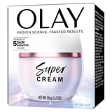 Olay Super Cream without SPF, Lightweight Face Moisturizer, 5-in-1 Skin Care Benefits - Hydrating, Brightening, Firming, Smoothing, and Evens - Niacinamide, Vitamin C, Collagen Peptide, 1.7 oz