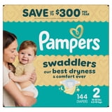 Pampers Swaddlers Fragrance Free Baby Diapers Size 2, 144 Count (Select for More Options)