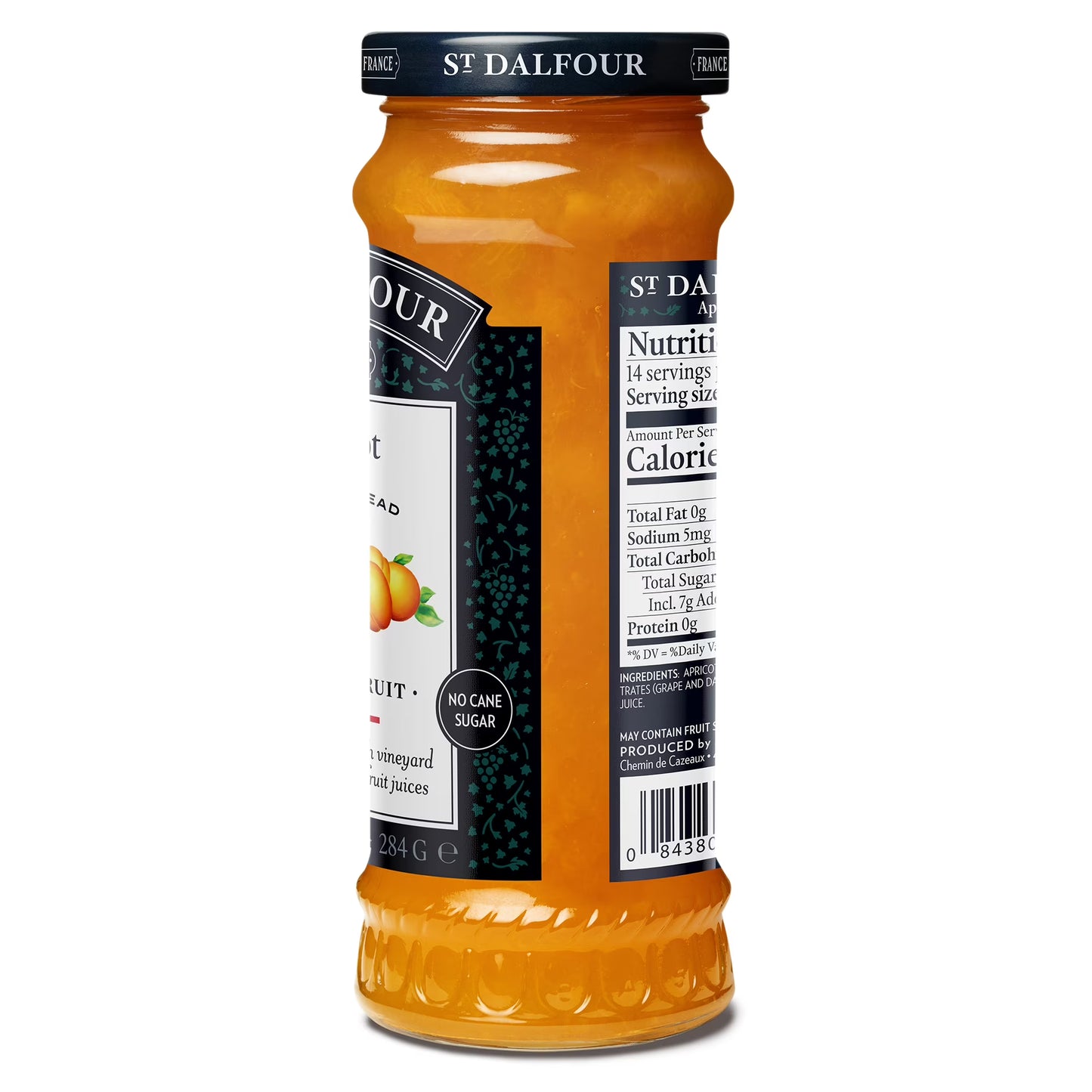 St Dalfour Apricot Fruit Spread, 100% from Fruit, Vegan & Gluten Free, 10 oz Jar