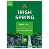 Irish Spring Original Deodorant Bar Soap for Men, With Flaxseed Oil, 3.7 oz Bar (8 Pack)