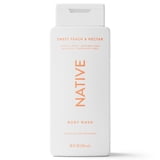 Native Body Wash for Women & Men, Sulfate Free, Sweet Peach & Nectar, 18 fl oz