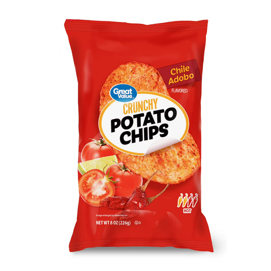 Great Value Chile Adobo Crunchy Potato Chips, 8 oz