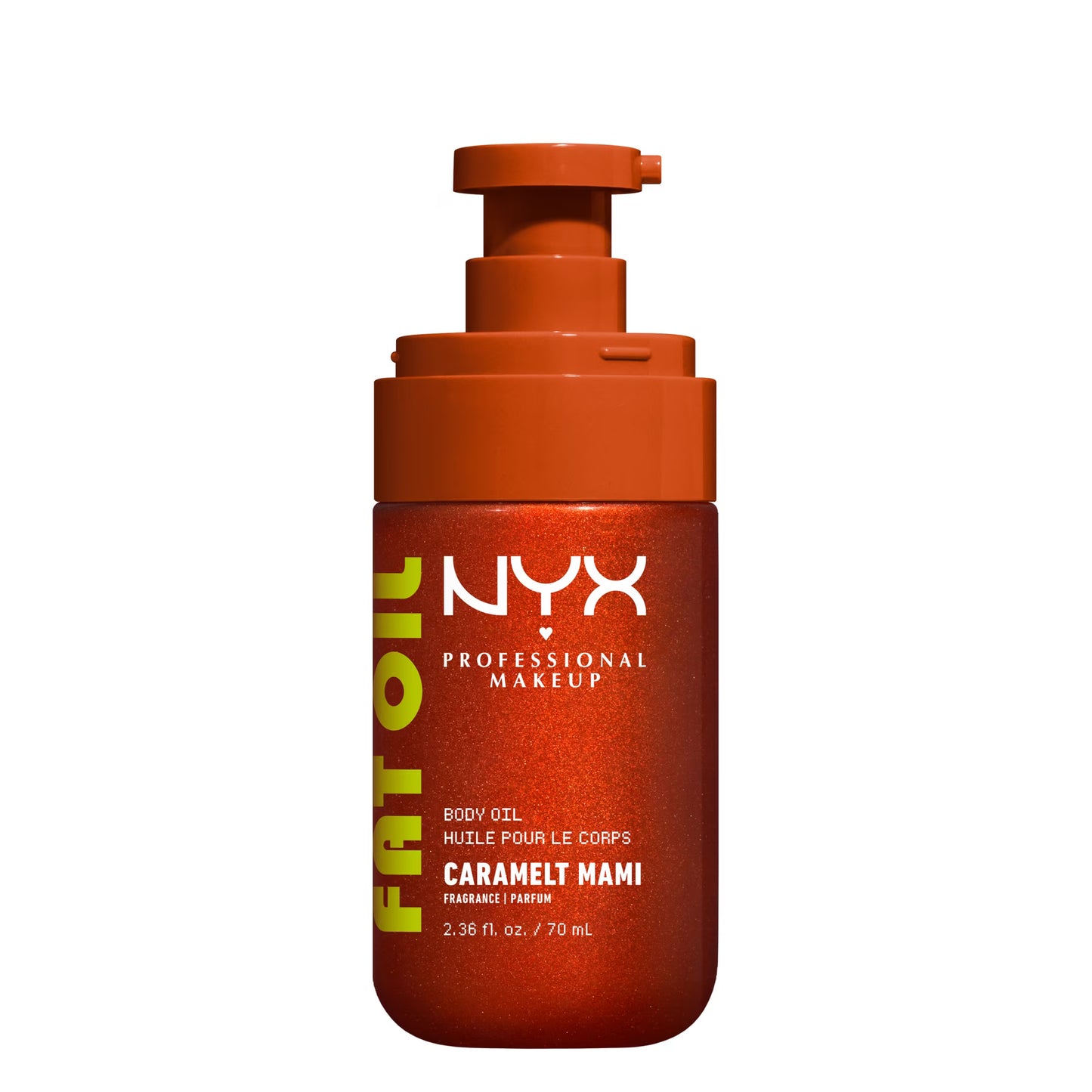 NYX Professional Makeup Fat Oil Hydrating Body Oil for Body Glow with Avocado Oil & Vitamin C, Caramelt Mami, 2.36 fl oz