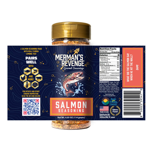 Merman’s Revenge Salmon Seasoning, 4.05 oz, Shaker