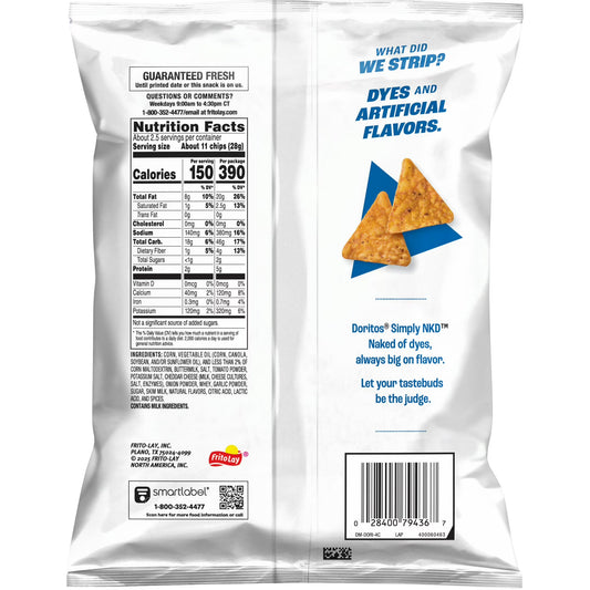 Doritos Simply Cool Ranch Flavored Tortilla Chips, 2.625 oz