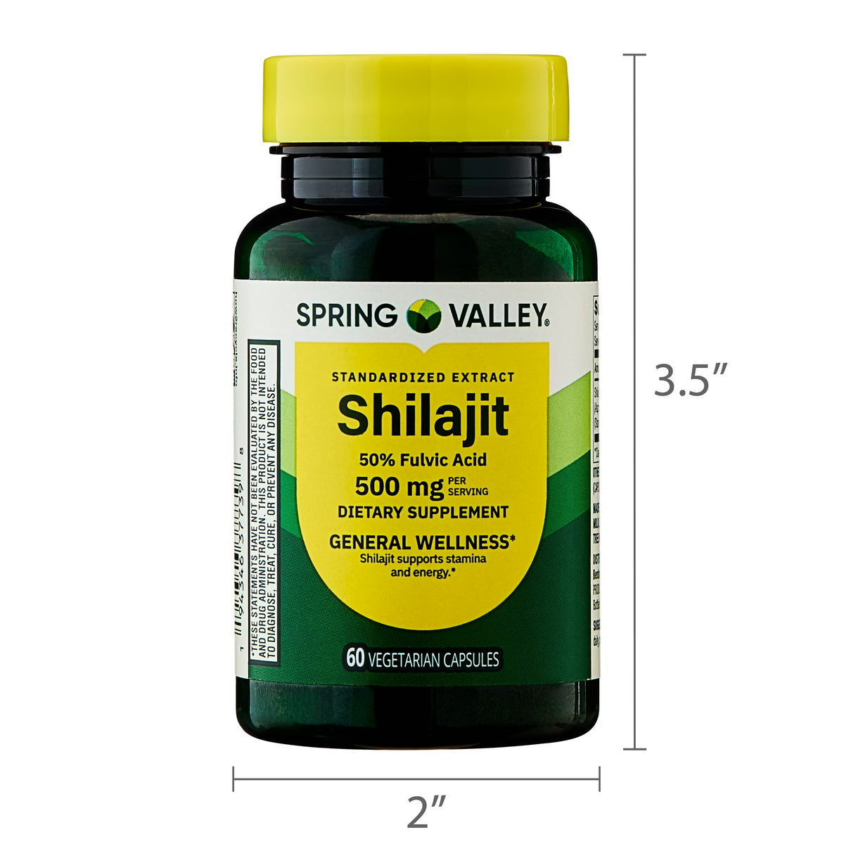 (3 pack) Spring Valley Shilajit 50% Fulvic Acid, 500mg, 60 Vegetarian Capsules