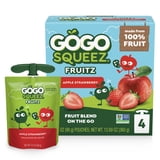 (2 pack) GoGo squeeZ No Sugar Added Apple Strawberry Applesauce Pouches, 3.2 oz (4 Pack)