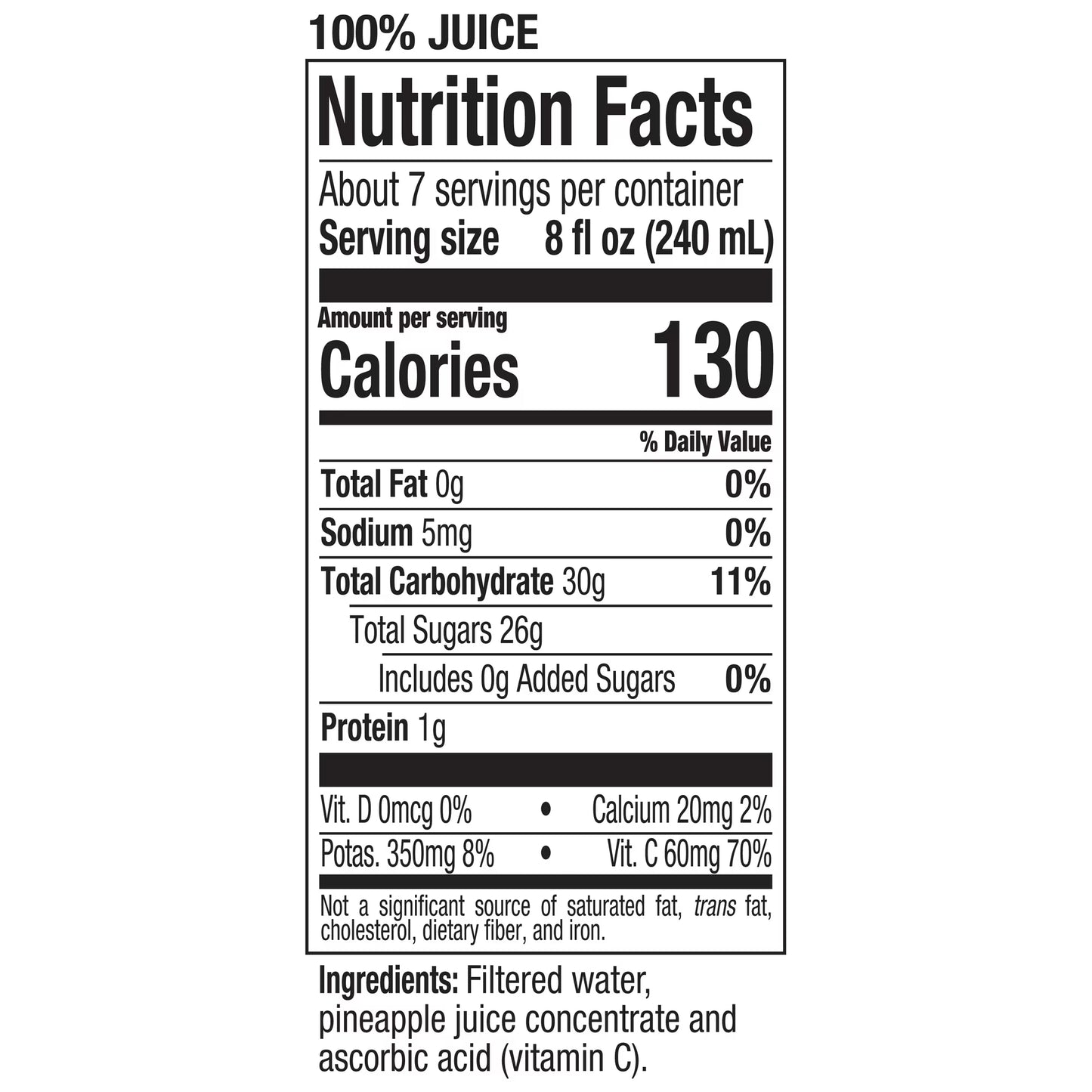 Dole 100% Chilled Pineapple Juice, 52 Oz